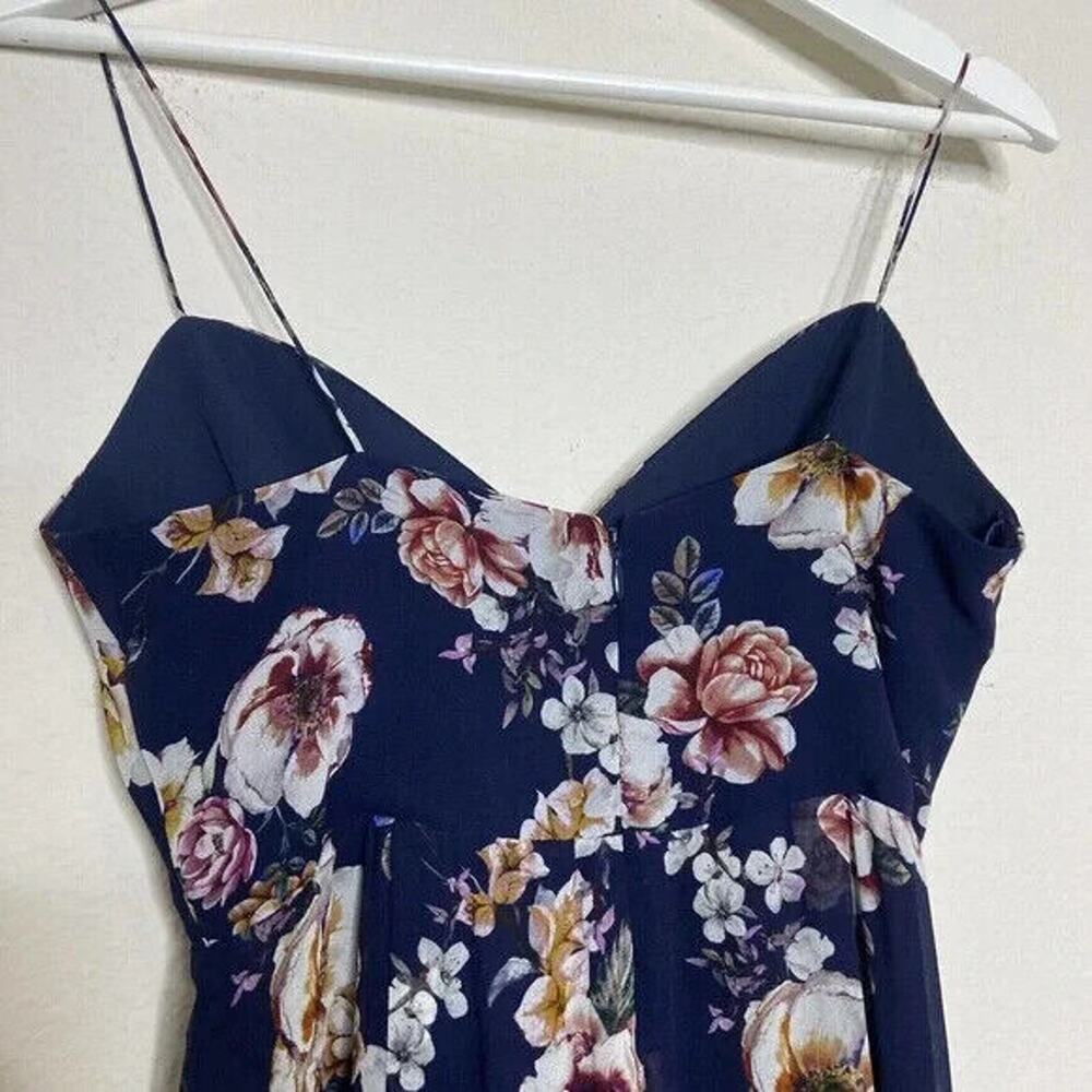 Nicholas Garden Rose Floral Drawstring Leg Slit Silk Maxi Dress Sz 4 - Picture 10 of 11